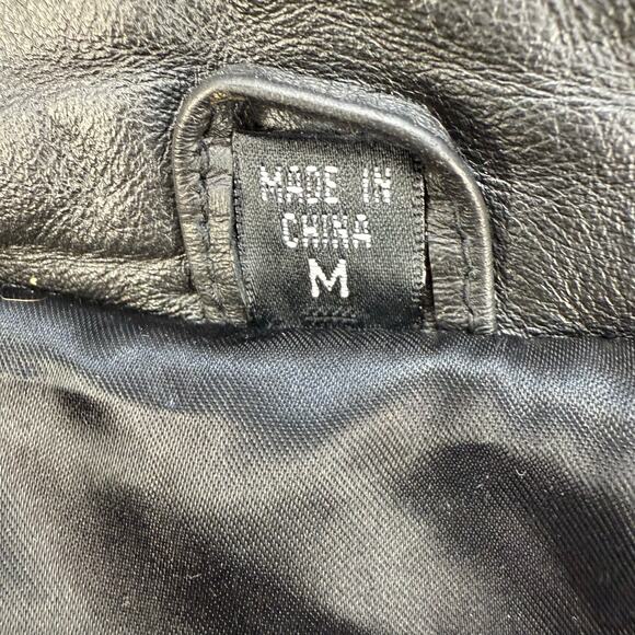 Virginia Slims Wear Leather Moto Jacket Women's M Black Heavy Duty Zippers VTG - Picture 9 of 15